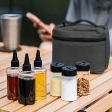 6pcs Seasoning Set For Outdoor, Includes 3pcs 80ml Spice Bottles And 3pcs 100ml Oil Bottles, Plastic Seasoning Bottles, Suitable For BBQ, Travel And Outdoor - Clear - View 2