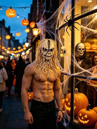 Gruselige Vogelscheuchen-Masken, Latex-Produkte, Party-Kostüme, Halloween-Masken, Cosplay-Requisiten, Streich-Requisiten, geeignet für Party- und Feierkostüme, perfekte Party-Geschenke, Geburtstagsgeschenke und Feiertagsgeschenke für Familie und Freunde