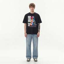 Boy Camiseta Vintage Americana Con Estampado De Gato De Skateboard, Marca De Moda Para Hombre, Estilo Hip-Hop Urbano, Holgada De Manga Corta, Para Parejas - Blanco - Ver 5