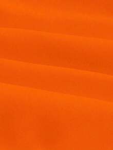 Mono casual de mujer de unicolor con bolsillo, cuello halter y pliegues - Naranja - Ver 5