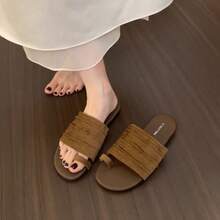 Women Slides - Beige - View 6