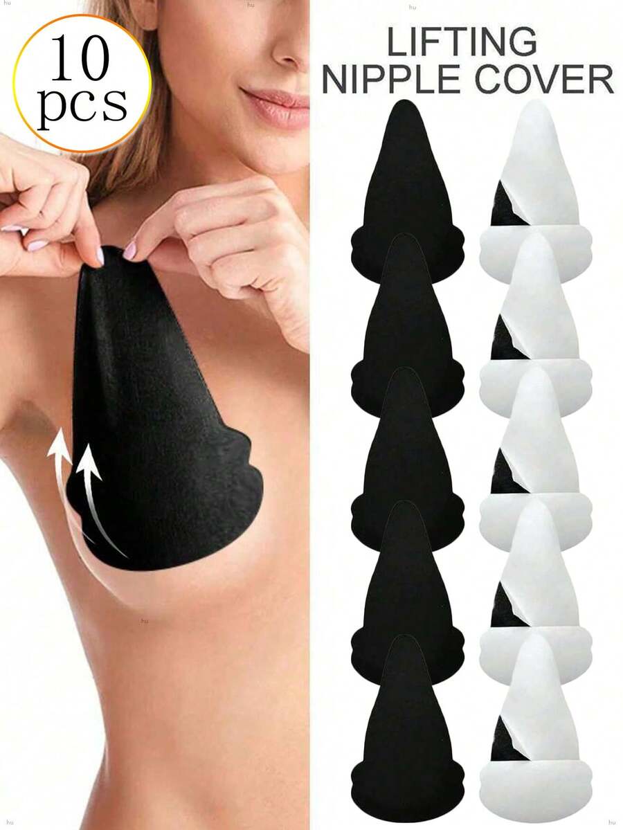 10/20/30 Pcs Plus Size Disposable Non-Woven Nipple Covers, Breathable Gourd Shape Invisible Anti-Sagging Pasties For Large Bust - Multicolor - View 1