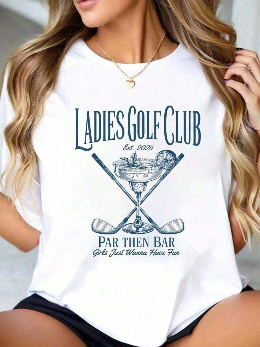 Comfortable100% cotton Camiseta de Golf  para Hombres y Mujeres - Par Then Bar, Conjuntos de Camisetas de Golf para DamasFashion All-match Women's Short Sleeve T-shirt, Basic Style for Inner & Outer Wear - Blanco - Ver 1