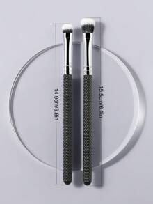 ronshadow Bộ 2 cọ trang điểm mắt và che khuyết điểm đầu tròn, lông mềm, thích hợp dùng với phấn phủ, giúp tán đều và chính xác, bộ cọ trang điểm mặt thân thiện với người mới bắt đầu. - màu đen - Xem 9