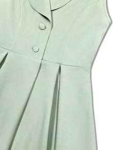 Vestido de Body ceñido sin mangas con cuello vuelto en color verde menta para mujer, ideal para el verano - Verde - Ver 7