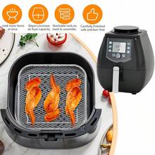 P&P CHEF 7.72 Inch Square Air Fryer Rack Set Of 3, Stackable Stainless Steel Air Fryer Basket Accessories, Deep Dehydrator Racks Frying Baskets For Baking Roasting, Oven & Dishwasher - A - View 8