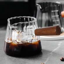 6oz Glass Espresso Cups With Spout, Espresso Accessories, Espresso Shot Glass With V-Shaped Mouth, Ribbed Milk Frothing Pitcher (Clear) - Clear - View 7