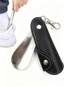 1pc Portable Shoe Horn, Mini Shoe Horn, Foldable And Lightweight, Suitable For Home And Travel Use, Perfect Gift, Fashionable Portable Design, Metal Structure - A - View 7