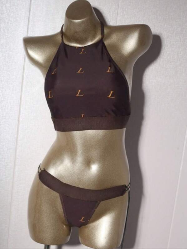 2026 New 2-Piece Swimwear Set, Velvet Wrap Front Top With Adjustable Tie & High Waist Bikini Bottom