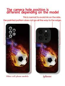 Fußball-Muster schwarze modische kreative stoßfeste Handyhülle kompatibel mit iPhone 17/17 Pro/17 Pro Max/16/11/16 Pro/16 Plus/16 Pro Max/16E/15 Pro Max/13/14/12/XS/XR/7G/8P, Galaxy S26/S26 Plus/S26 Ultra, S25/S25 Plus/S25 Ultra, A16/A36/A26/A56/A50/A12/A32/A52/A72/A51/A21S/A13/A14, S24/S24 Plus/S24 Ultra, S20/S23/S22, A53/S20 FE/S21, Schutzhülle - Verschiedenfarbig - Übersicht 8