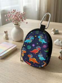 1pc Cartoon Dinosaur Pattern Coin Purse, Lightweight & Compact Multi-Function Card Holder, Coin Pouch With Buckle, Back To School Coin Purse Card Holder Storage Bag, Convenient To Carry, Suitable For Coins, Cards, Accessories, Keys, Miscellaneous Items, Perfect As A Gift For Girls And Boys, Coin Purse Storage Bag Gift For Friends - Multicolor - View 3