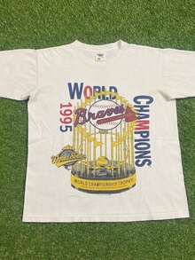 Nueva Llegada 2026: Camiseta Vintage de los Braves, Talla Extra Grande XL, Serie Mundial de Béisbol ATL Georgia Hank Aar, Tela Suave y Transpirable, 100% Algodón, para Uso Diario, Camiseta de Mujer con Estampado Gráfico. - Blanco - Ver 7