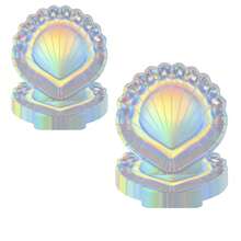 50PcsHolographic Laser Asymmetrical Shell Shaped Paper Plates Set, Disposable Party Tableware Wholesale, Perfect For Birthday Party, Wedding, Baby Shower, Gender Reveal, Bridal Shower, Anniversary, Graduation And Bachelorette Party Supplies - View 5