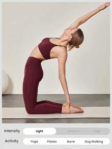 2026 GLOWMODE Featherfit™ High-Waisted Leggings With 24" Side Pocket - Bordeaux - View 5