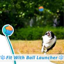 3/6pcs Squeaky Dog Training Toy Balls, Durable Chewable Interactive Dog Toys, Compatible With Dog Ball Launcher, High Elasticity Dog Toy Balls, Teething Chew Balls (Random Color) - Random Color - View 4