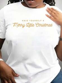 Camiseta Moderna Minimalista "Que tengas una feliz Navidad", Camiseta Navideña para Mujer, Camiseta Minimalista de Navidad, Camiseta de Feliz Navidad, Camiseta de Navidad, Casual para el día a día. - Blanco - Ver 7