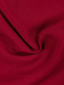 Camisa de mujer con mangas abombadas, nudo en el cuello y unicolor, casual y versátil, para primavera/verano - Rojo - Ver 5