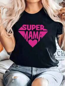 1 Women's Short Sleeve T-Shirt, Soft And Breathable, With Alphabet Letter Print (Supports English And Chinese), Round Neck, Casual Blouse For Daily Wear, Gym, Outdoor Activities - Machine Washable - Fitted T-Shirt 1 Piece - 黑色 - 查看 11