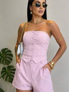 Versatile Premium Tailored Strapless Set 2026 - Baby Pink - View 2