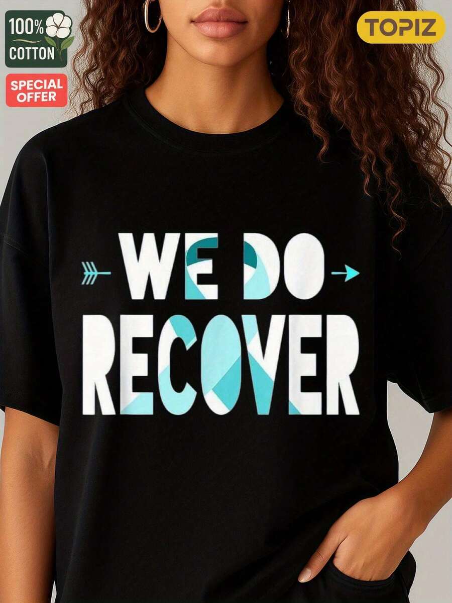 Talla - Camiseta Negra para Mujer con Estampado We Will Recover - Diseño de Flecha de Poder,% Algodón Grueso, Corte Holgado, Estilo Casual - Regalo de Cumpleaños para Mujer, Entrega Exprés, Camiseta para Mujer - Camiseta Vintage de Estilo Urbano Unisex, de Algodón, Manga Corta, Cuello Redondo - Negro - Ver 1