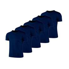 2 artículos Camiseta deportiva de manga corta para mujer, secado rápido, cuello redondo, ideal para yoga, fitness y tallas grandes - Azul marino - Ver 2