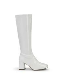 Women Gogo Boots Square Toe Chunky Classic Solid Color  Comfortable Knee High Boots For Women - White - View 5