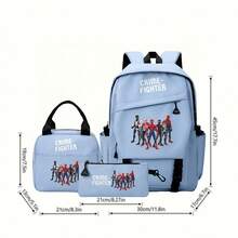 Miniso Marvel Spider-Man Multiverse Crime-Fighter 3 PiecesLight Blue Backpack Set Laptop Bag With Insulated Bag & Pencil Case Suitable For Office, Study And Travel - Baby Blue - View 5