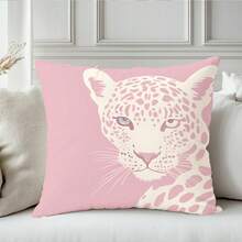 Capa de almofada decorativa com estampa de oncinha colorida, em veludo pêssego, 45*45cm/18*18 polegadas. Ideal para sofás modernos e minimalistas, decoração de sala de estar e como presente. - Multicolorido - Ver 3