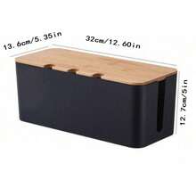 1pc Creative Minimalist Cable Management Box, Desk Organizer For Sockets, Power Strips, Router, Wooden Cable Tidy Box - Multicolor - View 14