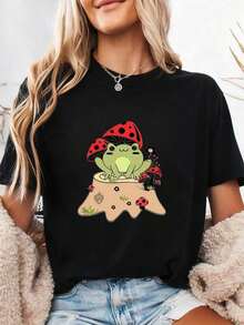 1 Piece "Spilling The Tea Since 1773" T-Shirt, Veterans T-Shirt, 4th Of July T-Shirt, T-Shirt, 4th Of July Hoodie, 180g 100% Cotton - 黑色 2 - 查看 1