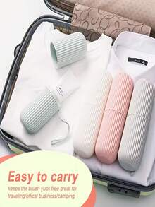 1/2/3pcs High-Quality Travel Toothbrush Set, Ideal For Your Oral Care On The Go. Portable Travel Toothbrush Case With Built-In Mouthwash Cup. Compact Design Saves Space And Comes With Hygienic And Toothbrush Cup. Combines Storage, Toothbrush Case And Toothbrush Cover In One, Essential For Business Travel, Vacation, Leisure Travel And Daily Commute - Multicolor - View 6