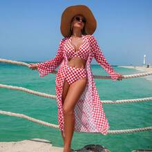 Nuevo bikini estampado multicolor, traje de baño de moda, sexy traje de baño de tres piezas para mujer. - Patrón cuatro - Ver 9