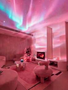 1pc LED Northern Lights Projector Lamp, Starry Sky Atmosphere Light, Multi-Color Patterns, Some With Remote Control, Galaxy Starry Sky Projector, Bedroom Night Light Projector, Home Theater, Ceiling, Gift Decor, Holiday Gift, Camping, Wedding Decor, Romantic Mood Light - Multicolor - View 5