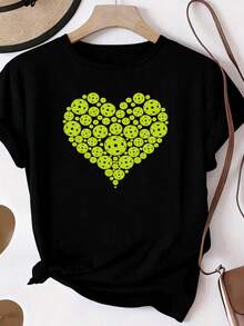 Women's T-Shirt, 100% Pure Cotton, Bohemian Style, With Artistic Floral Print, Casual, Basic, Short Sleeve, Fashionable. Women's T-Shirt With Vintage Bohemian Pattern, 100% Cotton, Soft, Breathable, Round Neck, Short Sleeve, Urban Boho Style. - 黑色 - 查看 7