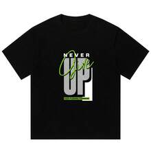 Boy Camiseta De Manga Corta Para Hombre De AlgodóN Puro, Nuevo Modelo De Verano 2026, Elegante Y A La Moda Con Estampado De Letras. - Negro - Ver 9