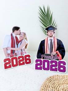 1/5/10/20pcs Customized Graduation Photo Standees, Personalized Paper Photo Standees For 2026, Support Uploading Personal Photos, Customized Real-Life Photo Standees, Fun Desktop Decorations, With Stands For Independent Display, Suitable For Graduation Party Decorations, High School/University Graduation Parties - Multicolor - View 6