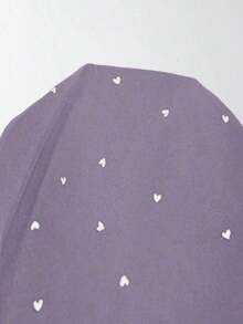 Blusa de mujer con estampado de corazón y mangas de pétalos, cuello en V, para verano y playa, con mangas cortas - Púrpura polvoriento - Ver 8