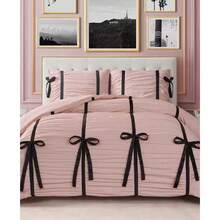 Juicy Couture Amelie Velvet Bows Ruched 2-Pc. Comforter Set |  | Comforters - Light Pink - View 6