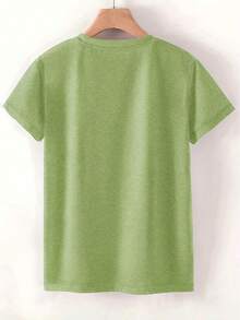 Nueva Camiseta de Manga Corta para Mujer 2026 con Estampados Florales Vintage de Gatos Británicos de Pelo Corto, Perfecta para Primavera, Verano y Otoño. Elegante y Versátil, Esta Camiseta Deportiva Casual Está Disponible en Tallas S-XXL - Verde - Ver 2