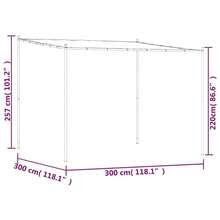 Belvédère blanc 3x3 m 180 g/m² tissu et acier Meubles de jardin Pergola treillis de toit de Pergola de parterre de fleurs élevé dans le jardin - A - Voir 7