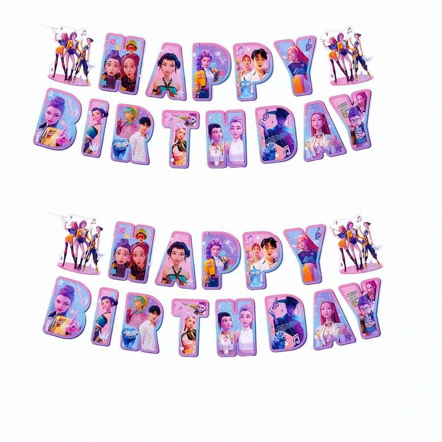 1pc Idol-Themed Party Atmosphere Decorations, Demon Hunting Team Hunters Suitable For Fan Gatherings, Birthday Parties, And Other Occasions, Creating Exclusive Joyful Decorations[Style Sent At Random] - Multicolor - View 1