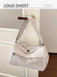 Fashionable Minimalist Architectural Style Multi-Opening Buckle Strap Crossbody Bag, Large Capacity, Suitable For Commuting, School, Travel - Multicolor - View 2