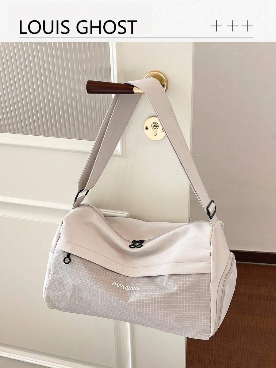 Fashionable Minimalist Architectural Style Multi-Opening Buckle Strap Crossbody Bag, Large Capacity, Suitable For Commuting, School, Travel