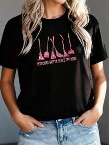 1 pieza Camiseta gráfica divertida para mujer con la frase "Las mejores mamás son promovidas a abuela", camiseta de 180 g/m², negra con texto, regalo para el Día de la Madre, 180 g, 100% algodón. - Negro 3 - Ver 12