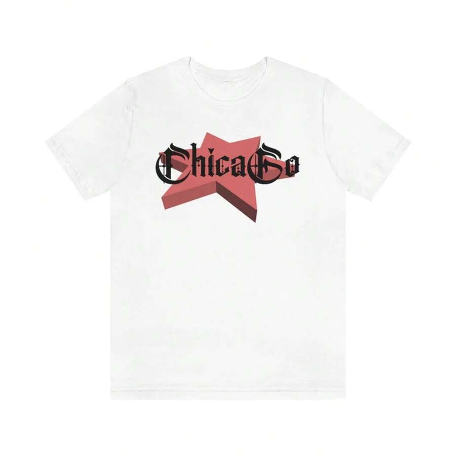 Camiseta ChicaGo, Ciudad de Chicago, Chi-Town, Jungla Urbana, Regalo para Él y Ella, Moda de Aventura, Camiseta Única de la Vida Urbana. - Blanco - Ver 1