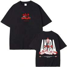 Camiseta de Anime Akira, Ciencia Ficción Japonesa, Shotaro Kaneda, para Hombre y Mujer, Manga Casual - Negro - Ver 1