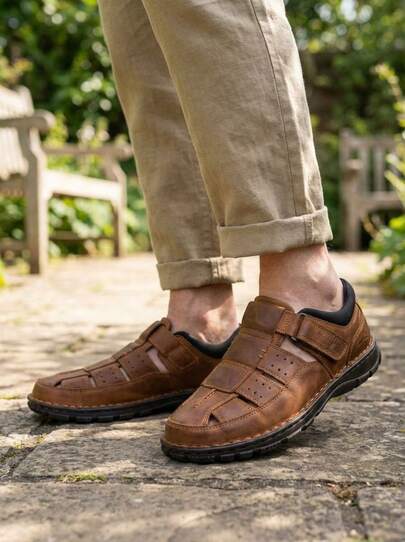 CALZADOS STYLEE zapatos casuales para hombre cómodos transpirables estilo sandalia cerrada mocasín verano ligero elegante urbano para paseo conducción vacaciones y uso diario  ZAPATOS PARA HOMBRE  Zapatos casuales cerrados con diseño transpirable y estilo cómodo para el uso diario en temporadas cálidas. Su estructura ligera con aberturas laterales favorece una sensación fresca y agradable durante todo el día, mientras que el cierre ajustable proporciona un ajuste perfecto y práctico. Ideales para combinar con looks urbanos, pantalones casuales o ropa de verano, perfectos para paseos, conducción, vacaciones y actividades diarias con un estilo moderno y versátil. Entrega estimada: 1-3 días laborables (Península)