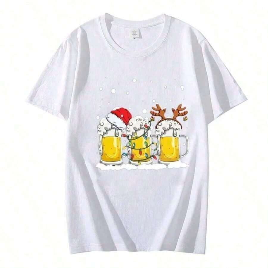 Women's Funny California Los Angeles Letter Print T-Shirt, Fashionable Round Neck Short Sleeve T-Shirt, Plus Size Casual Tee, Summer Clothes For Women, 100% Cotton - 白色 5 - 查看 1