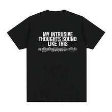 Baby T-Shirt "Intrusive Thoughts" 2026, New Style, Same As On The Official Site, High Quality T-Shirt, 100% Cotton, Soft Round Neck. - 黑色 - 查看 8