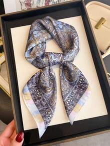 1 chiếc khăn vuông satin 65*65cm họa tiết Paisley xanh & vàng, khăn đa năng nhẹ dùng cho mọi mùa, đa công dụng làm khăn quàng cổ, khăn choàng, khăn thắt eo cho đi chơi hàng ngày, tiệc tùng, du lịch - Nhiều màu - Xem 9